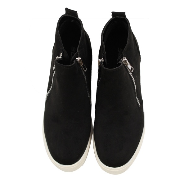 Black Hidden Wedge Rubber Sole Sneaker - Picture 5 of 7